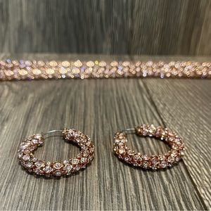 Kenneth Jay Lane Pink Diamond Necklace + Earring Set
